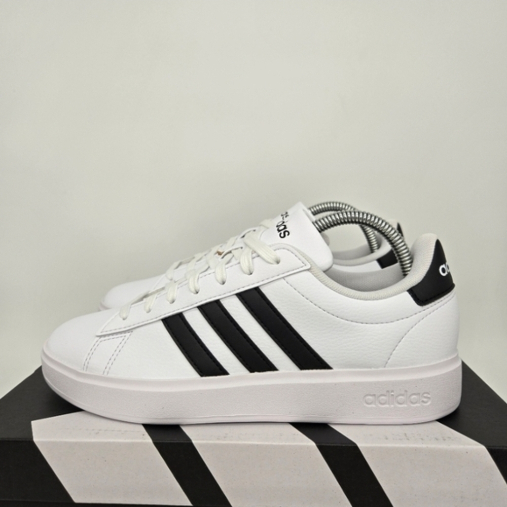 adidas Grand Court Cloudfoam Lifestyle Court Comfort White Black Shoes Size 7